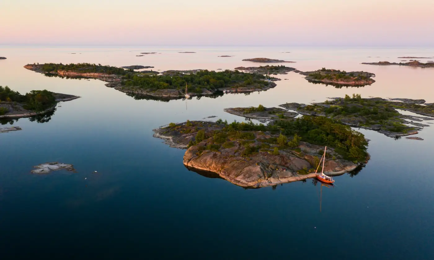 Aerial view of the Stockholm archipelago